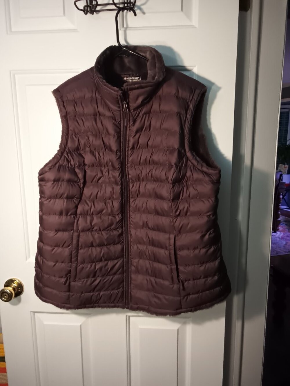 Weatherproof Plum Colored Quilted Faux Fur Lined Vest - Women
